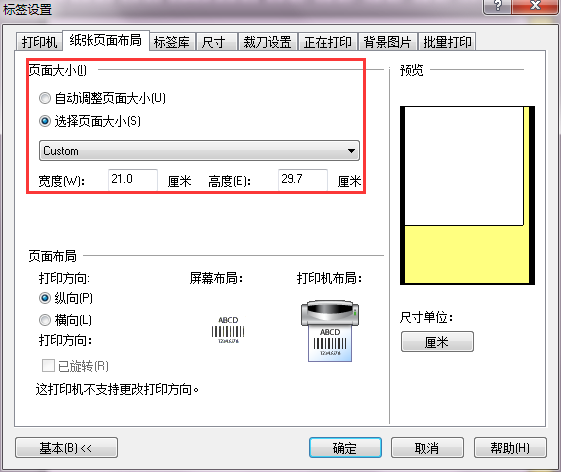 NiceLabel頁面設置