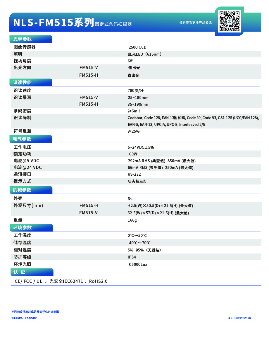 FM515技術(shù)參數(shù)